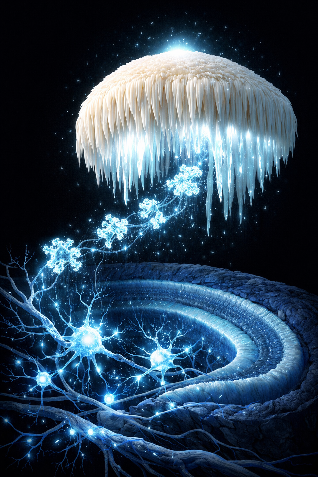 Lion's mane mushroom Hericium erinaceus