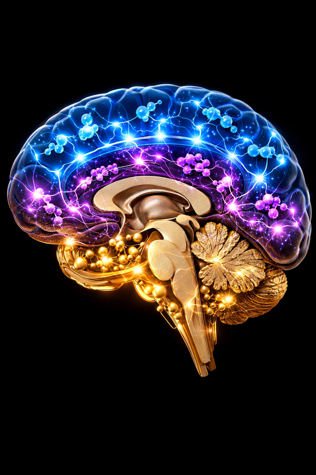 Nootropic stack compounds on dark background